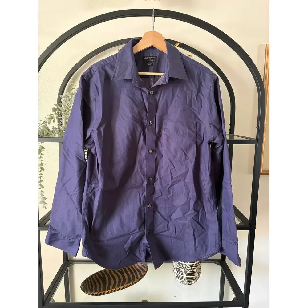 Banana Republic Non Iron Dress Shirt Mens Medium Classic Fit Button Up